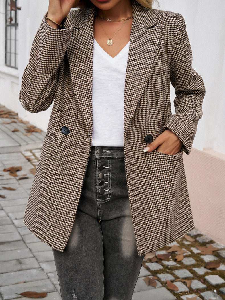 Blazer casual con risvolto e bottoni