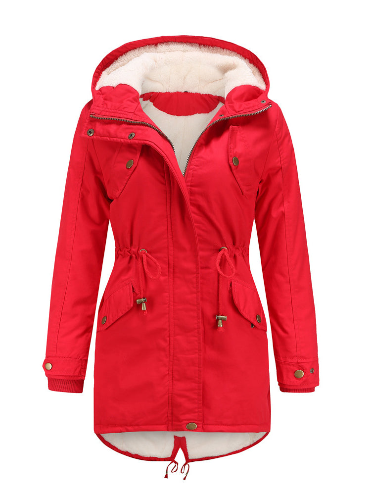 Damen Winterjacke mit Kapuze Parka Übergangsjacke 