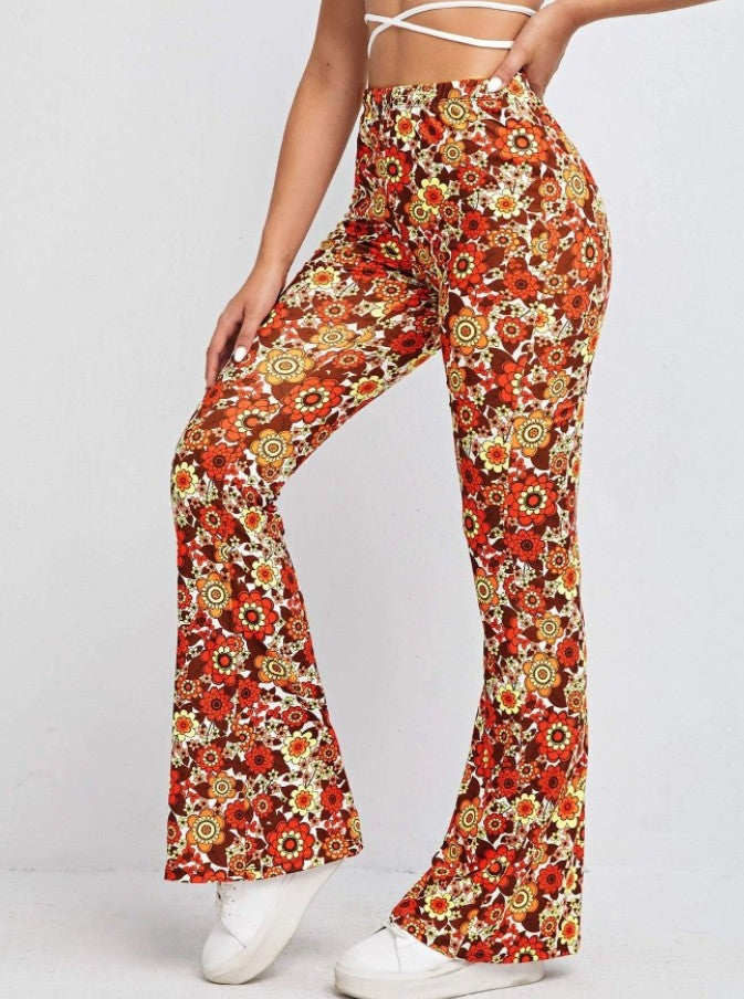 High-Waist Floral Printed Sexy Pants