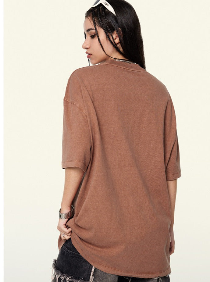 Trendy Vintage Short-Sleeved Loose T-Shirt