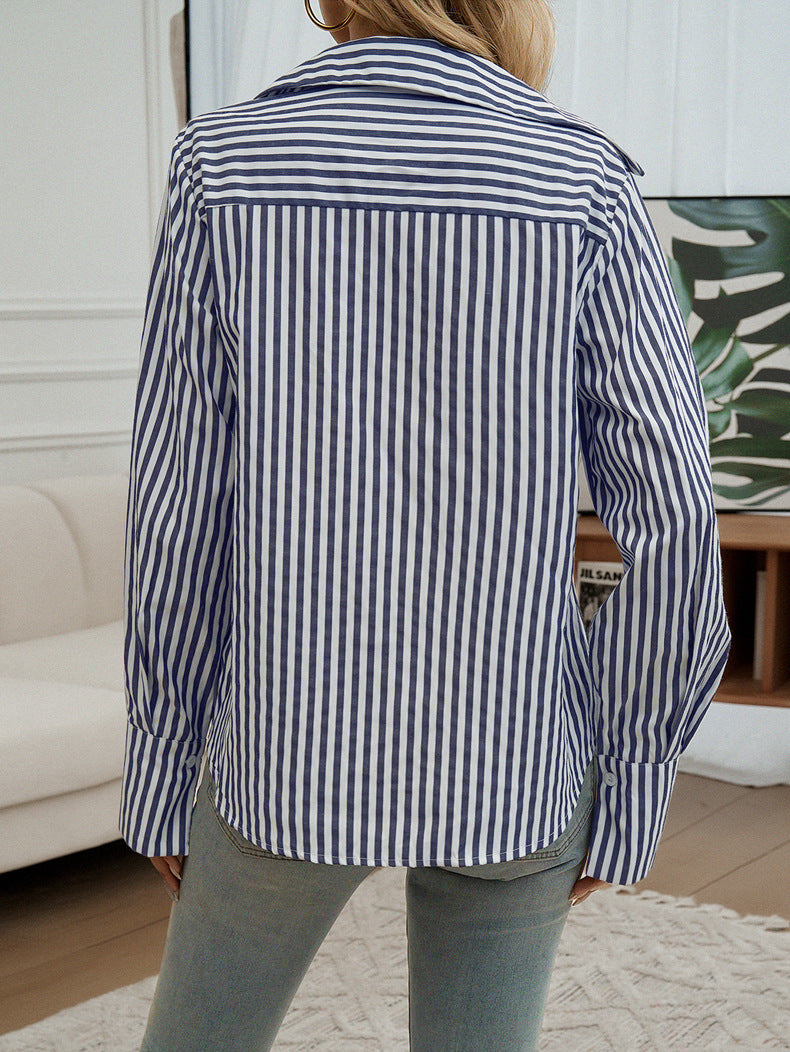 Camicia casual a righe con bottoni