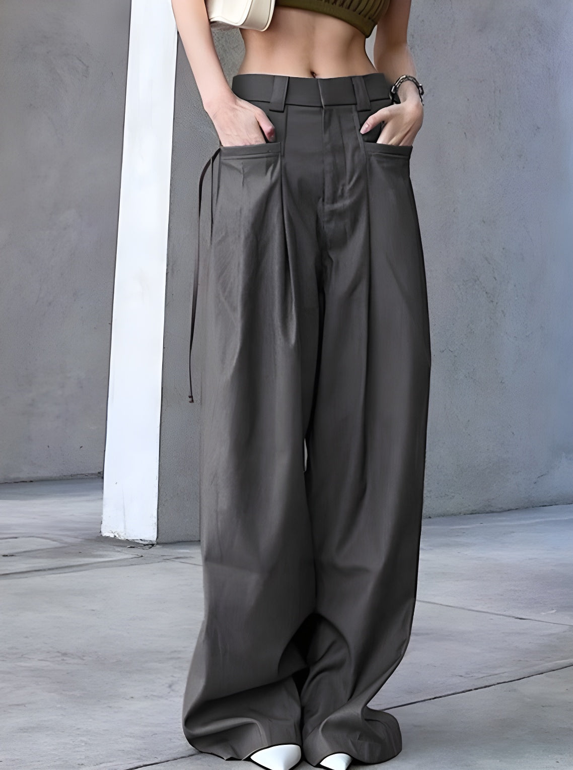 Retro Street Loose Wide Leg Low Waist Pants