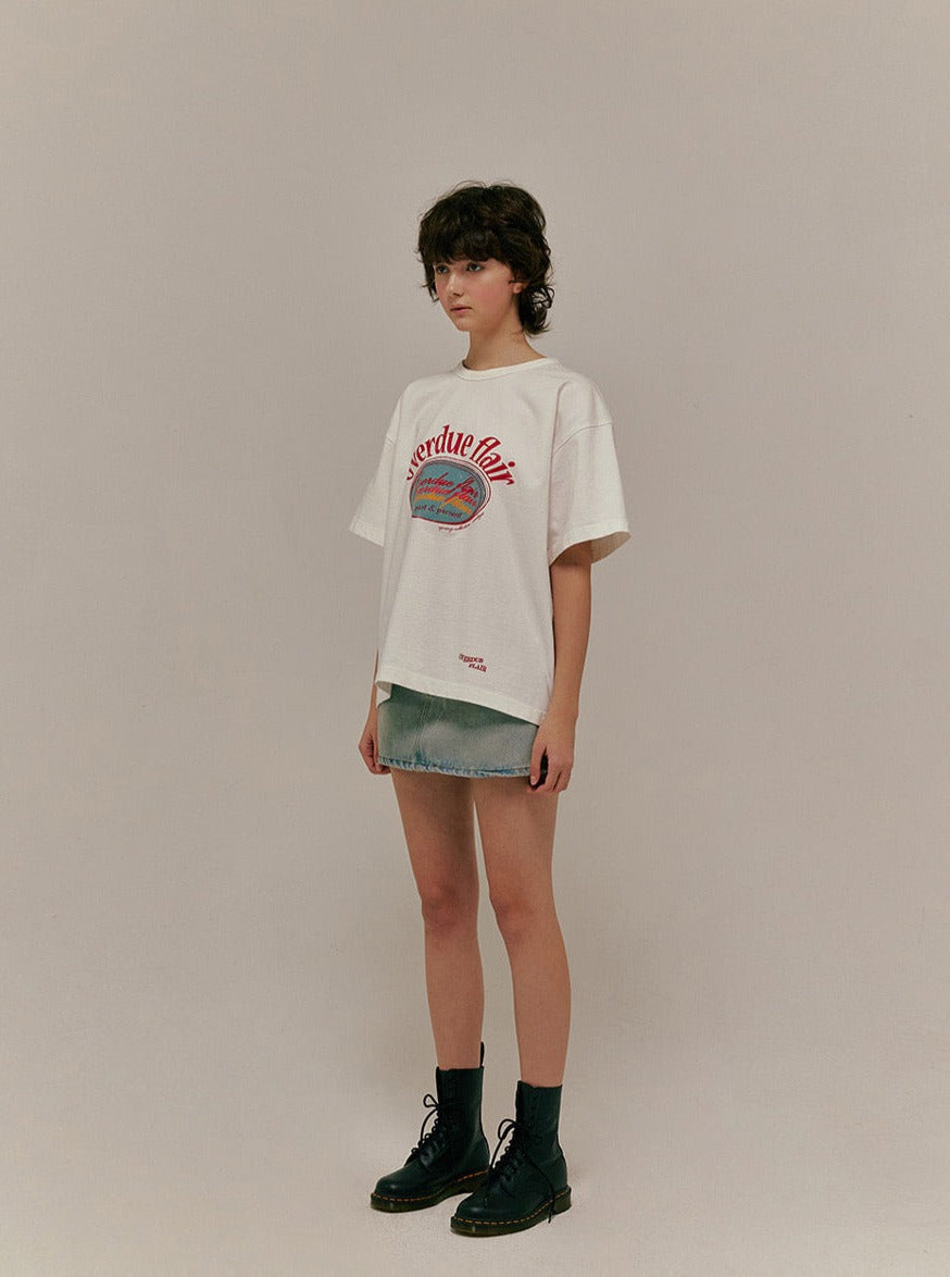 Letter Printed Short-Sleeved Loose T-Shirt