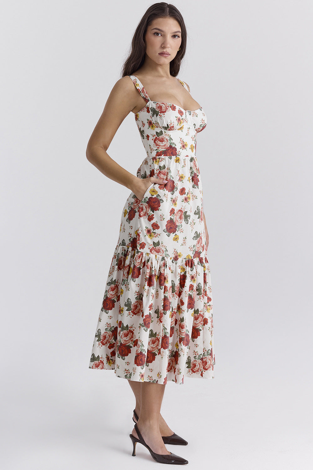 Floral Printed Sleeveless Sundress