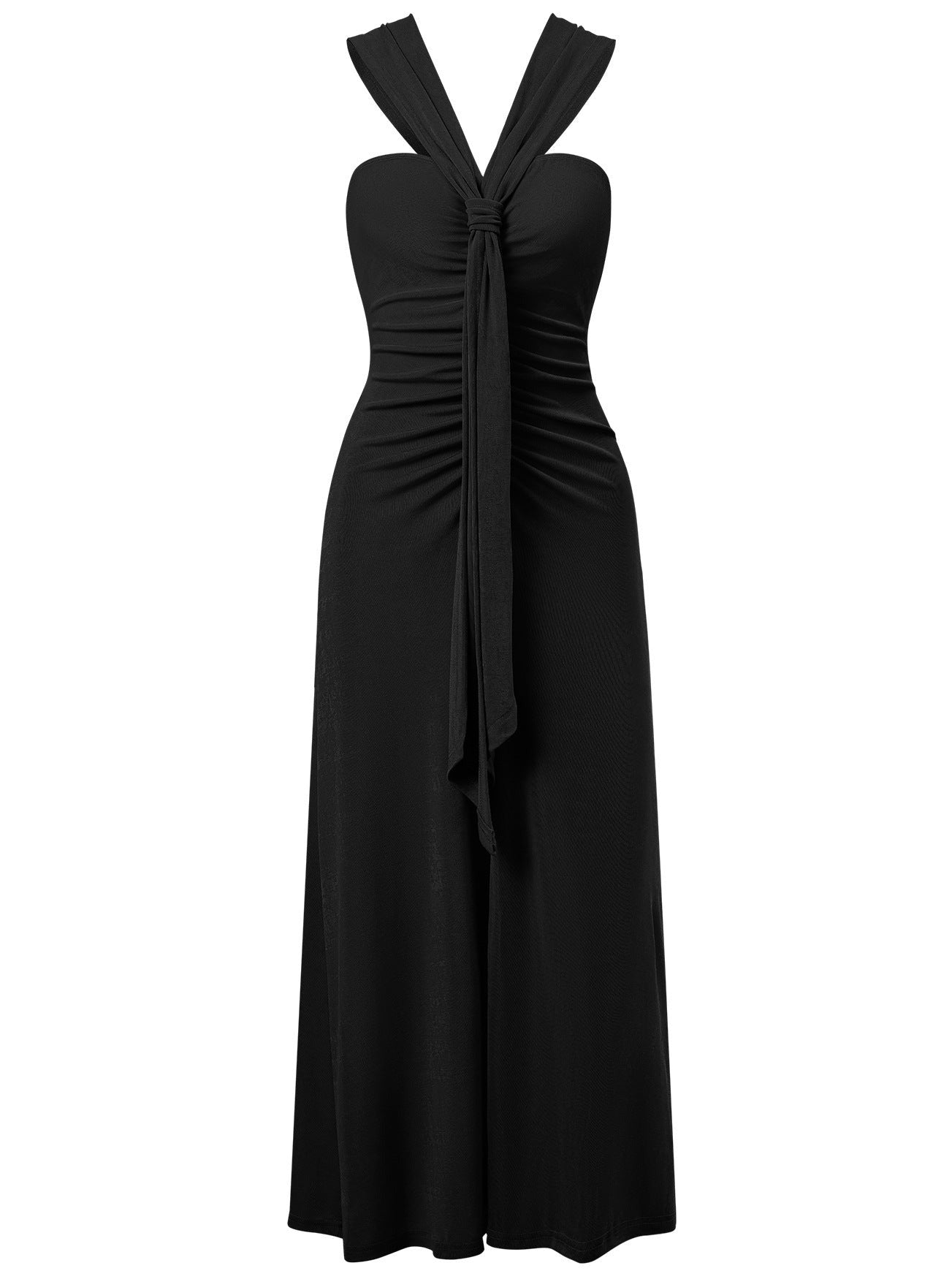 Vintage Strapless Pleated Midi Dress