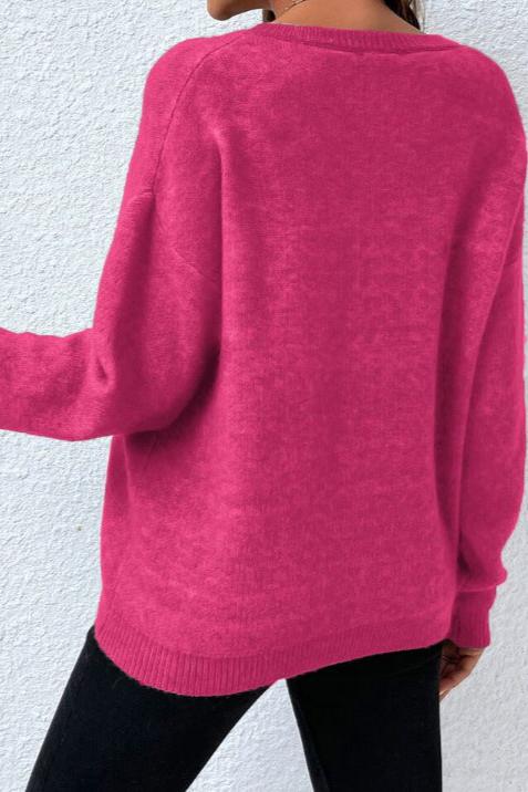 Maglione con stampa a stelle e maniche lunghe a forma di rosa 