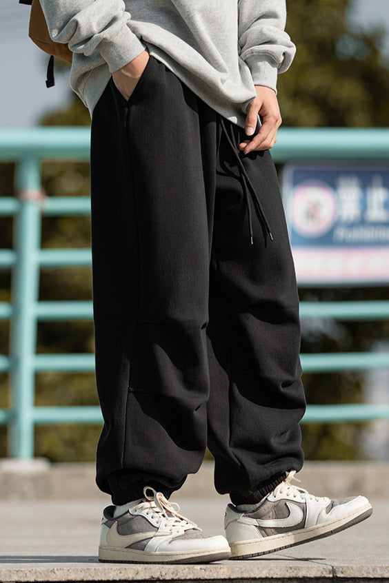 Pantaloni da paracadutista casual larghi con doppie pieghe