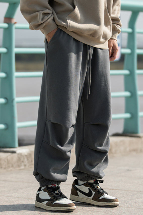 Pantaloni da paracadutista casual larghi con doppie pieghe