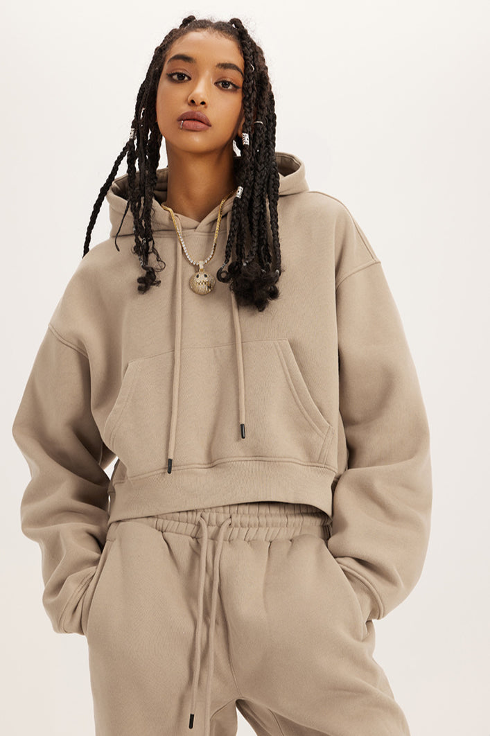 Hoodie Damen Oversize – Bequemes Kapuzensweatshirt, Cropped, Lässiger Schnitt, Streetwear